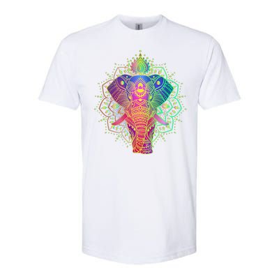 Neon Color Yoga Elephant Softstyle® CVC T-Shirt