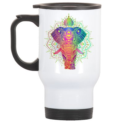 Neon Color Yoga Elephant Stainless Steel Travel Mug