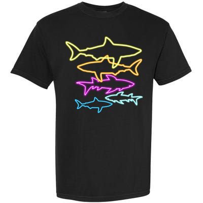 Neon Colorful Sharks  Garment-Dyed Heavyweight T-Shirt