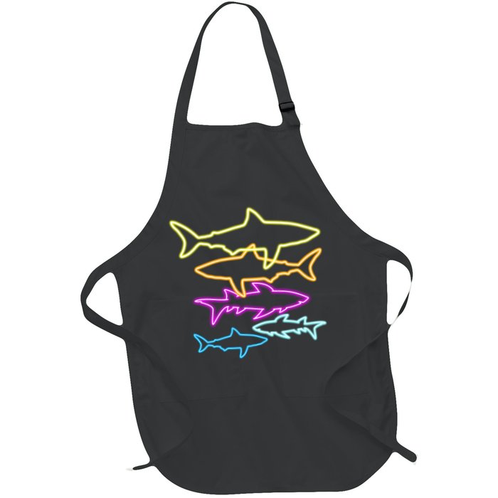 Neon Colorful Sharks  Apron
