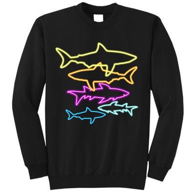 Neon Colorful Sharks  Sweatshirt