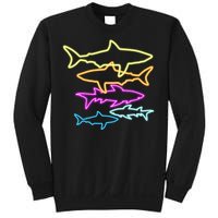 Neon Colorful Sharks  Sweatshirt