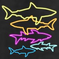 Neon Colorful Sharks  Beanie
