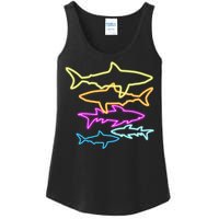 Neon Colorful Sharks  Ladies Essential Tank