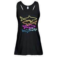 Neon Colorful Sharks  Ladies Essential Flowy Tank