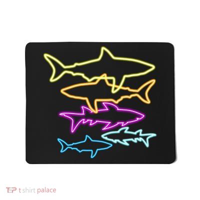 Neon Colorful Sharks  Mousepad