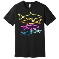 Neon Colorful Sharks  Premium T-Shirt