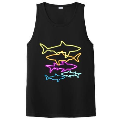 Neon Colorful Sharks  PosiCharge Competitor Tank
