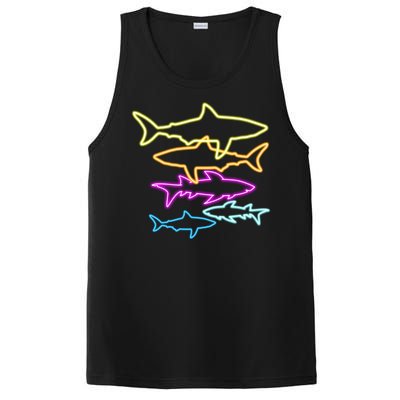 Neon Colorful Sharks  PosiCharge Competitor Tank