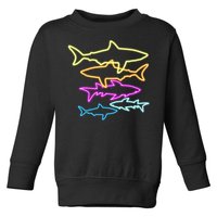 Neon Colorful Sharks  Toddler Sweatshirt