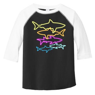 Neon Colorful Sharks  Toddler Fine Jersey T-Shirt