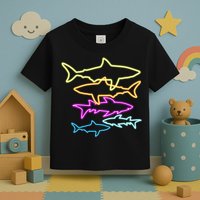 Neon Colorful Sharks  Toddler T-Shirt