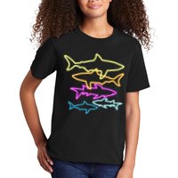 Neon Colorful Sharks  Kids T-Shirt