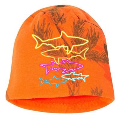 Neon Colorful Sharks  Kati - Camo Knit Beanie