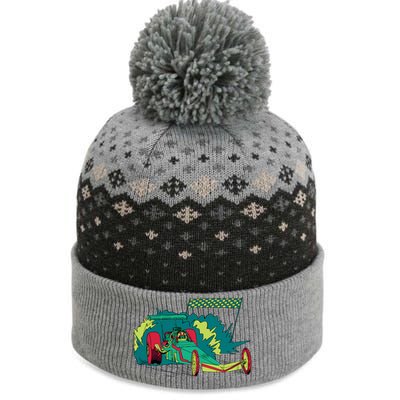 Neon Drag Racing Car The Baniff Cuffed Pom Beanie