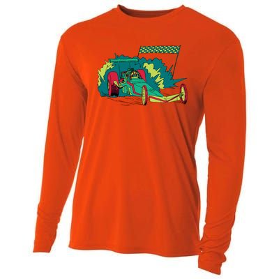 Neon Drag Racing Car Cooling Performance Long Sleeve Crew