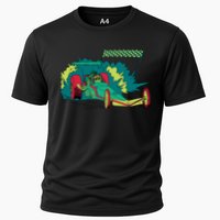 Neon Drag Racing Car Cooling Performance Crew T-Shirt