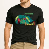 Neon Drag Racing Car Cooling Performance Crew T-Shirt