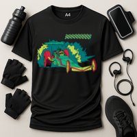 Neon Drag Racing Car Cooling Performance Crew T-Shirt