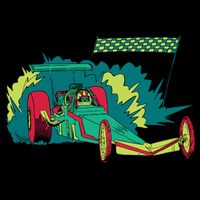 Neon Drag Racing Car Cooling Performance Crew T-Shirt