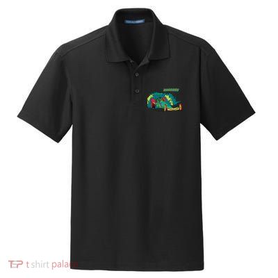 Neon Drag Racing Car Dry Zone Grid Polo