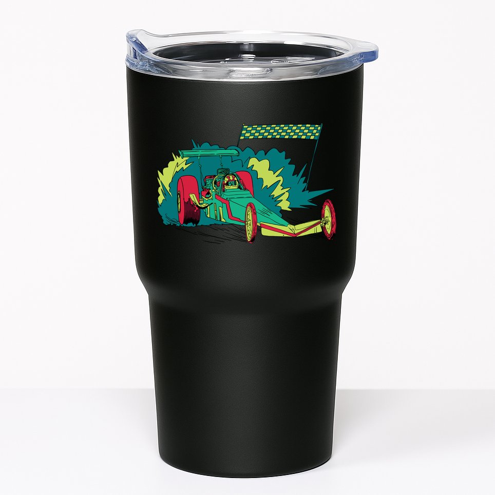 Neon Drag Racing Car Tumbler