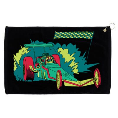 Neon Drag Racing Car Grommeted Golf Towel