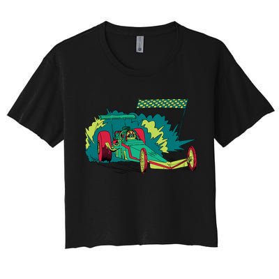 Neon Drag Racing Car Crop Top