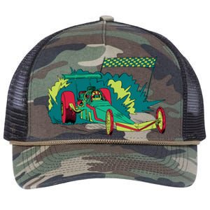 Neon Drag Racing Car Retro Rope Trucker Hat Cap