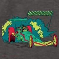 Neon Drag Racing Car Vector Backpack