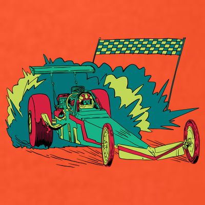 Neon Drag Racing Car T-Shirt