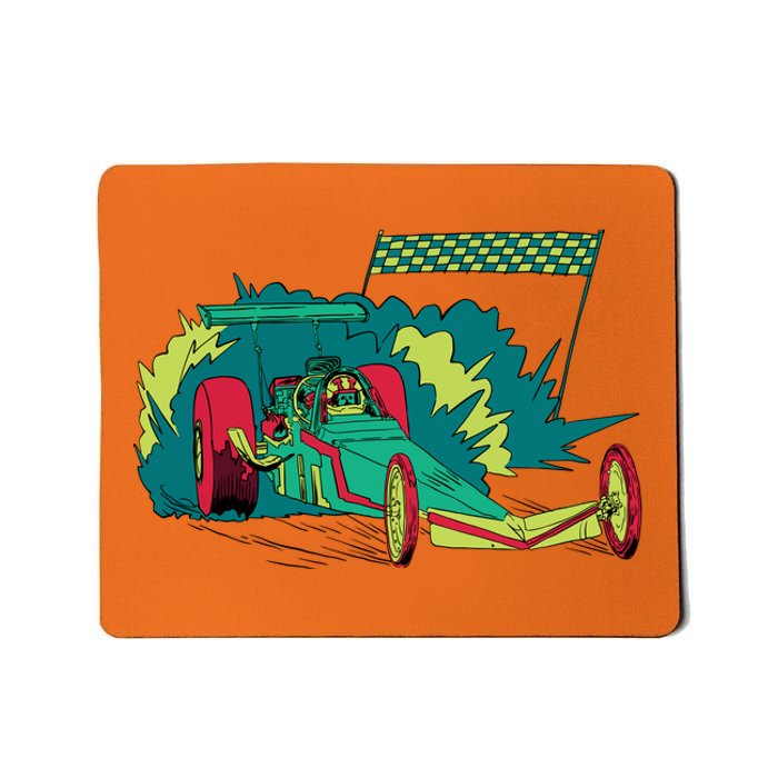 Neon Drag Racing Car Mousepad