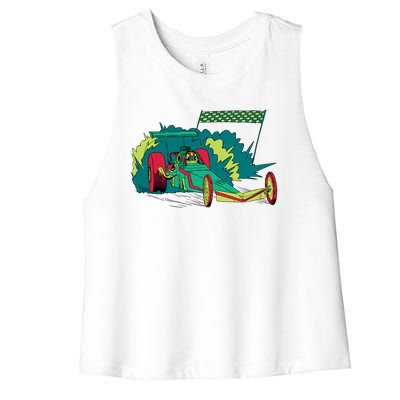 Neon Drag Racing Car Women's Racerback Cropped Tank