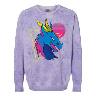 Neon Dragon Face Colorblast Crewneck Sweatshirt