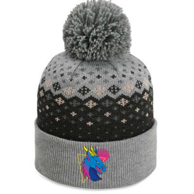 Neon Dragon Face The Baniff Cuffed Pom Beanie