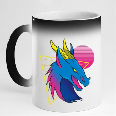 Neon Dragon Face 11oz Black Color Changing Mug