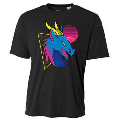 Neon Dragon Face Cooling Performance Crew T-Shirt