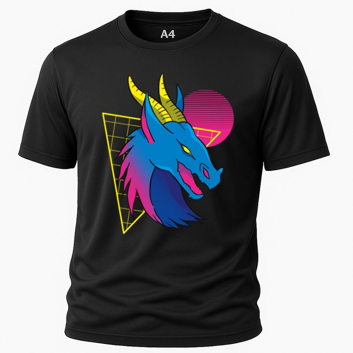 Neon Dragon Face Cooling Performance Crew T-Shirt