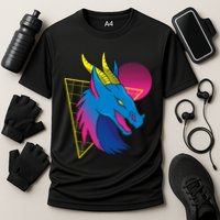 Neon Dragon Face Cooling Performance Crew T-Shirt