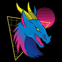 Neon Dragon Face Cooling Performance Crew T-Shirt
