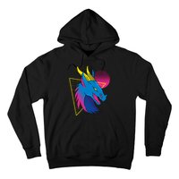 Neon Dragon Face Hoodie