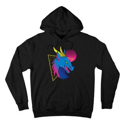 Neon Dragon Face Hoodie