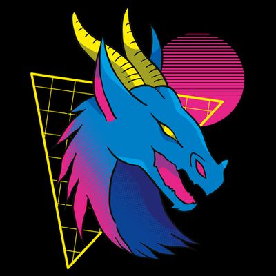 Neon Dragon Face T-Shirt