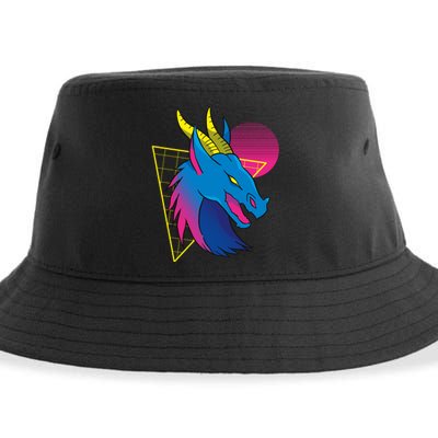 Neon Dragon Face Sustainable Bucket Hat