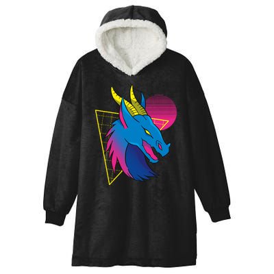 Neon Dragon Face Hooded Wearable Blanket