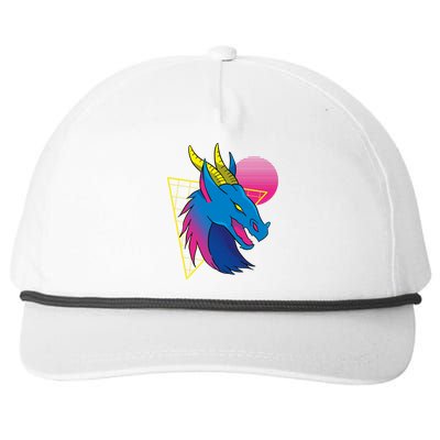 Neon Dragon Face Snapback Five-Panel Rope Hat