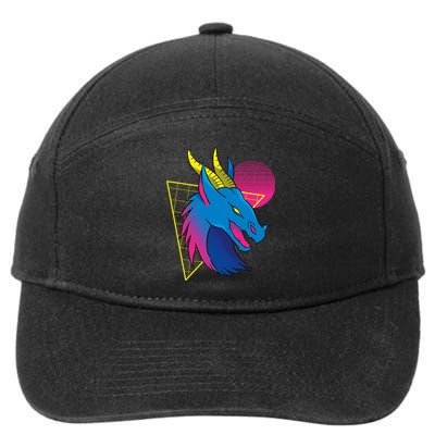 Neon Dragon Face 7-Panel Snapback Hat