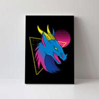 Neon Dragon Face Canvas