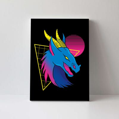 Neon Dragon Face Canvas