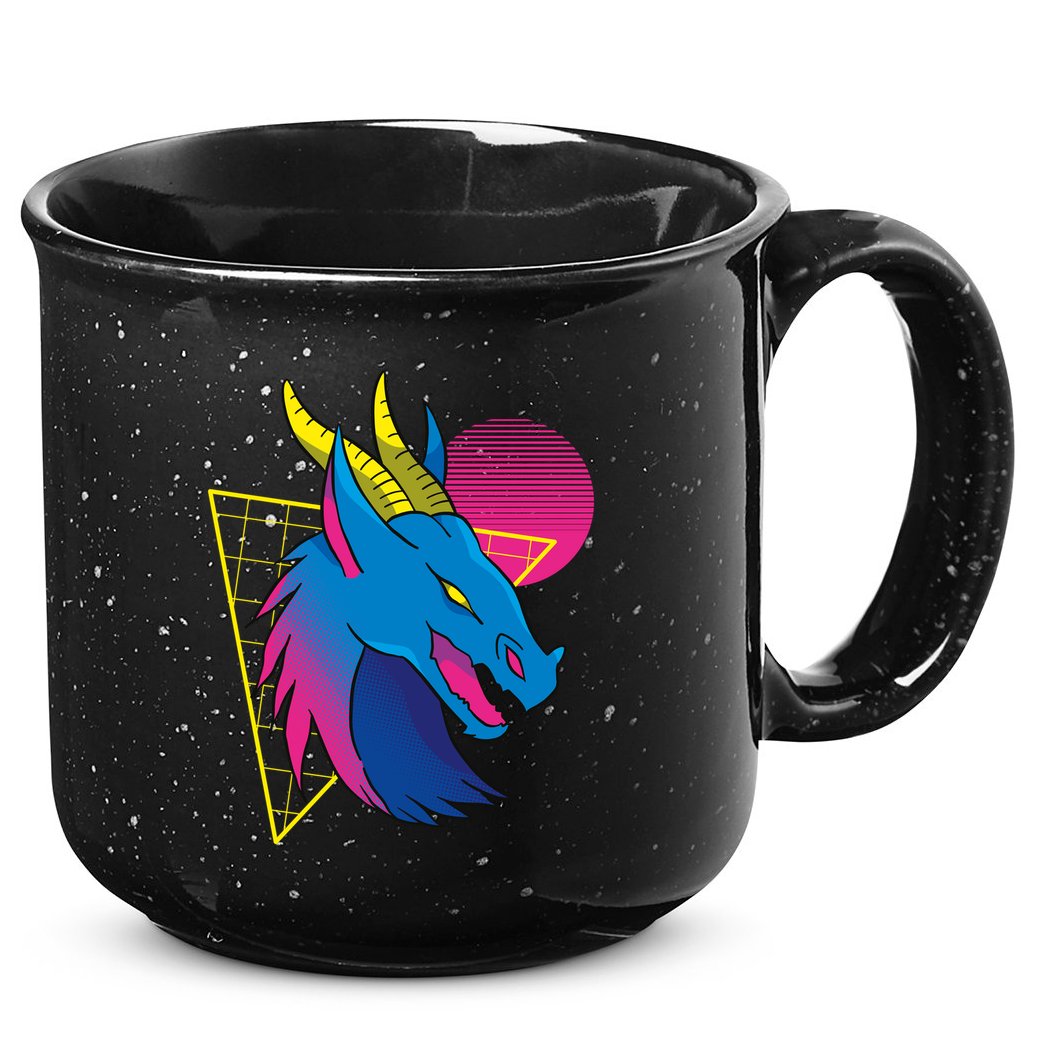 Neon Dragon Face 15oz Campfire Ceramic Mug
